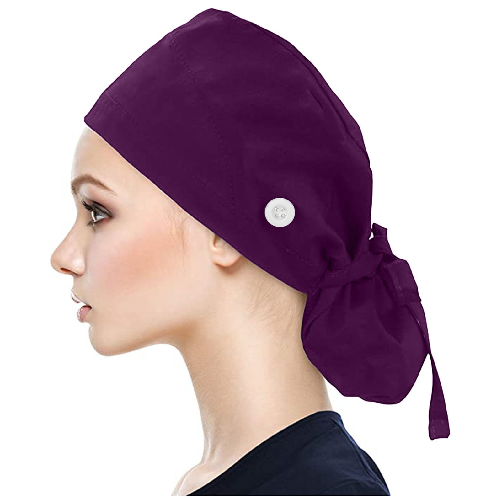 Uni외과 모자 여자 sweatband와 긴 머리 Bouffant 모자 솔리드 조정 가능한 탄성 여러 가지 빛깔의 스크럽 안티-더러운 모자 Z50